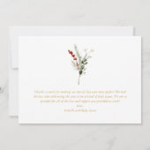 Elegante Grünanlage und Berries Babydusche Dankeskarte (Rückseite)