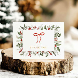 Elegante Grünanlage und Berries Babydusche Dankeskarte