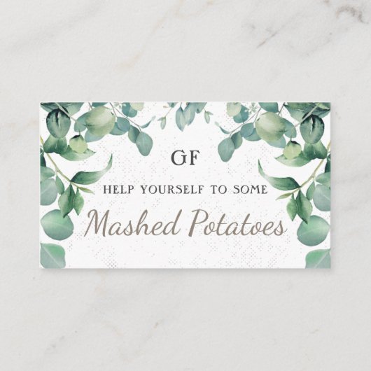 Elegante Grünanlagen Einzigartiger Catering Disc P Platzkarte (Rückseite)