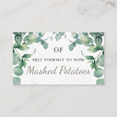 Elegante Grünanlagen Einzigartiger Catering Disc P Platzkarte (Vorderseite)