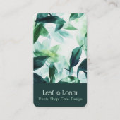 Elegante Grünanlagen Wasserfarben Blätter Botanisc Visitenkarte (Vorderseite)