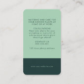 Elegante Grünanlagen Wasserfarben Blätter Botanisc Visitenkarte (Rückseite)