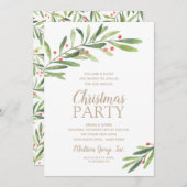 Elegante Grünanlagen Weihnachten Party Einladungen (Vorne/Hinten)