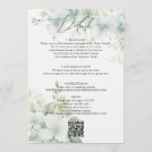 Elegante Grünbudget-QR-Code-Hochzeit Einladung (Rückseite)