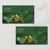 Elegante grüne abstrakte Fantasie 3D Visitenkarte (Vorne/Hinten)