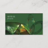 Elegante grüne abstrakte Fantasie 3D Visitenkarte (Rückseite)