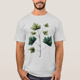 Elegante grüne Ahornblätter Zweig Kunst T-Shirt