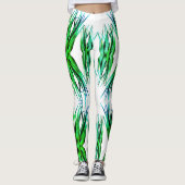 Elegante grüne Aloe Vera Pflanze Moderne Leggings (Vorderseite)