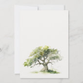 Elegante grüne Aquarelldusche aus Eichenholz Einladung (Rückseite)