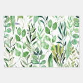 Elegante grüne Aquarellfarben Blätter Diagonale St (Vorderseite)