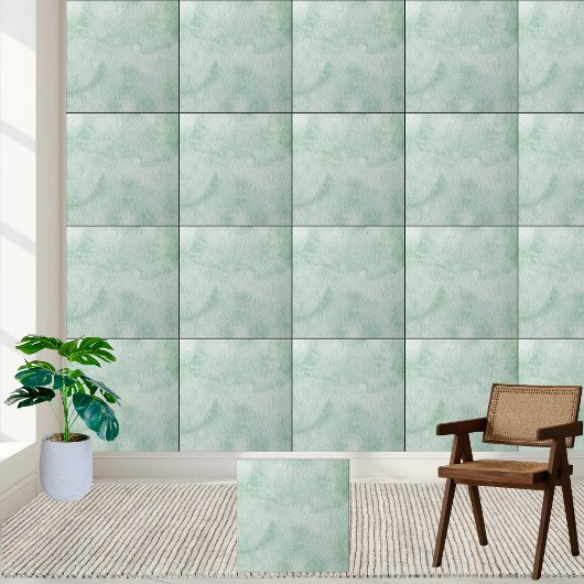 Elegante grüne Aquarellfarben Keramik Tile Fliese