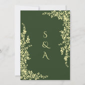 Elegante Grüne Arabische und Englische Hochzeit Einladung (Rückseite)