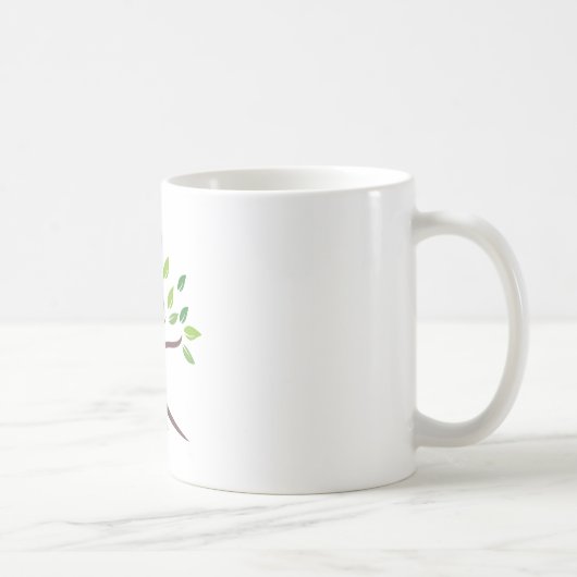 Elegante Grüne Bäume Minimalistische klassische Ta Kaffeetasse (Rechts)