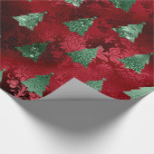 Elegante Grüne Bäume Weihnachten Geschenkpapier (Ecke)