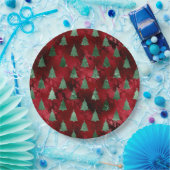 Elegante Grüne Bäume Weihnachten Pappteller (Party)