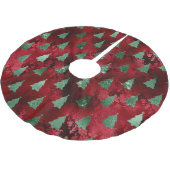 Elegante Grüne Bäume Weihnachten Polyester Weihnachtsbaumdecke (Schrägansicht)