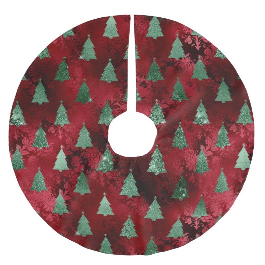 Elegante Grüne Bäume Weihnachten Polyester Weihnachtsbaumdecke (Vorderseite)