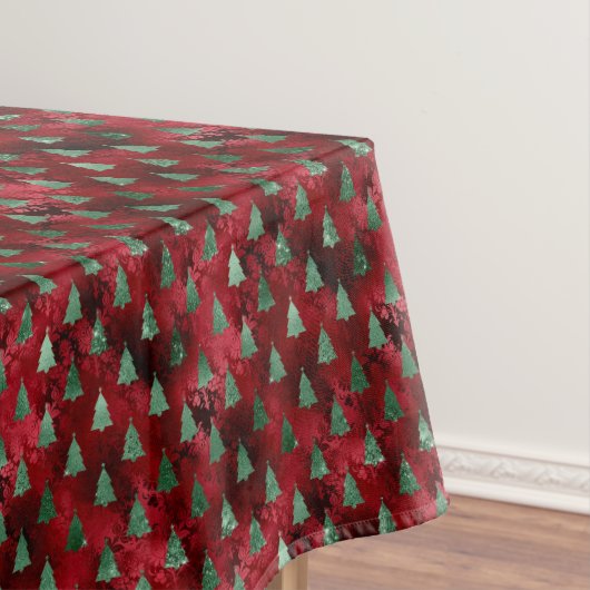 Elegante Grüne Bäume Weihnachten Tischdecke (Beispiel)