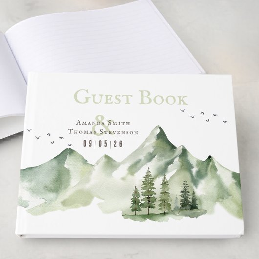Elegante, grüne Berglandschaft Gästebuch