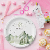 Elegante, grüne Berglandschaft Pappteller (Party)