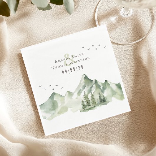 Elegante, grüne Berglandschaft Serviette