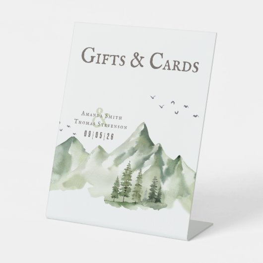 Elegante, grüne Berglandschaften - Geschenke & Kar Sockelschild (Vorderseite)