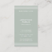 Elegante grüne Berufliche moderne, einfache Vorlag Visitenkarte (Rückseite)