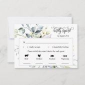 Elegante grüne Blätter Antwort Karte 4 Wahl (Vorderseite)