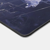 Elegante grüne Blätter auf weichem Beige Hintergru Schreibtischunterlage (Ecke)