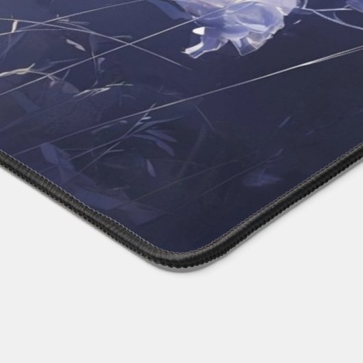 Elegante grüne Blätter auf weichem Beige Hintergru Schreibtischunterlage (Ecke)