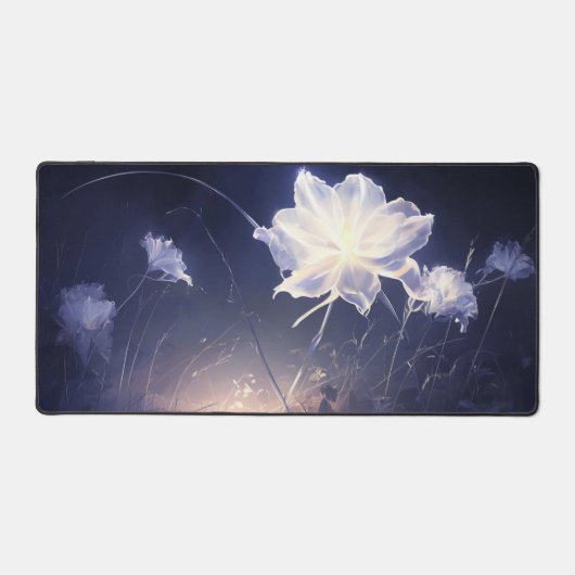 Elegante grüne Blätter auf weichem Beige Hintergru Schreibtischunterlage (Vorderseite)