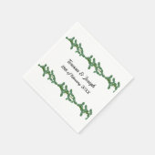 Elegante grüne Blätter Hochzeitspapier Napkin Serviette (Ecke)