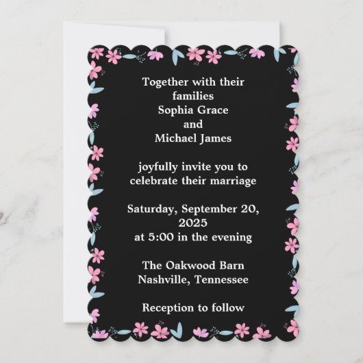 Elegante grüne Blätter Naturdesign | Minimal Botan Einladung (Vorderseite)