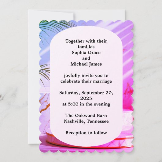 Elegante grüne Blätter Naturdesign | Minimal Botan Einladung (Vorderseite)