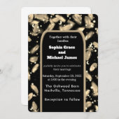 Elegante grüne Blätter Naturdesign | Minimal Botan Einladung (Vorne/Hinten)