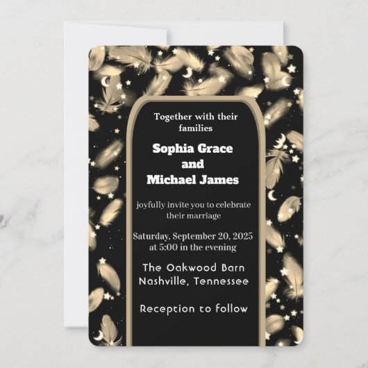 Elegante grüne Blätter Naturdesign | Minimal Botan Einladung (Vorderseite)