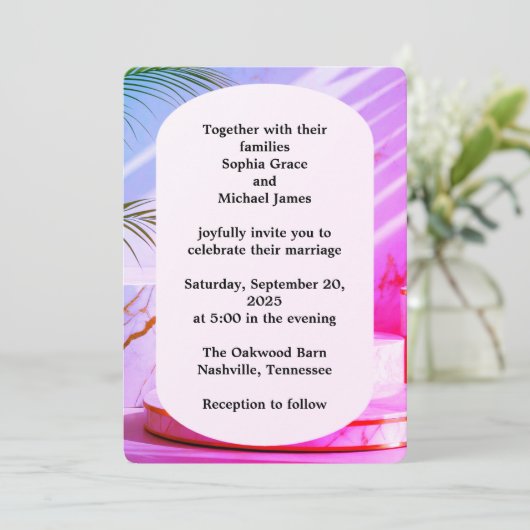 Elegante grüne Blätter Naturdesign | Minimal Botan Einladung (Stehend Vorderseite)