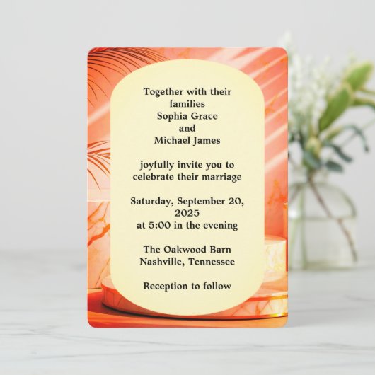 Elegante grüne Blätter Naturdesign | Minimal Botan Einladung (Stehend Vorderseite)