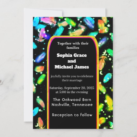 Elegante grüne Blätter Naturdesign | Minimal Botan Einladung (Vorderseite)