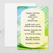 Elegante grüne Blätter Naturdesign | Minimal Botan Einladung (Vorne/Hinten)