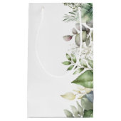 Elegante Grüne Blätter Rustikale Gastgeschenk Hoch Kleine Geschenktüte (Vorderseite)