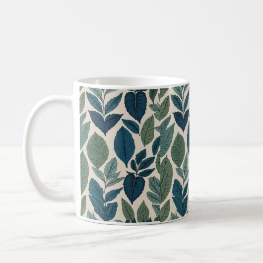 Elegante grüne Blätter Tasse | Natur-Inspiriertes (Links)