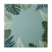 Elegante grüne Blätter und Fern Fliese (Vorderseite)