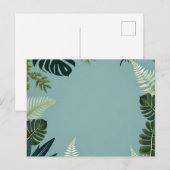 Elegante grüne Blätter und Fern Postkarte (Vorne/Hinten)