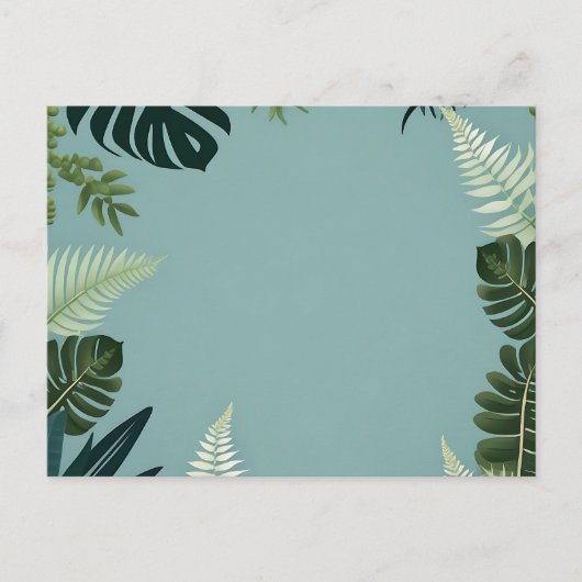 Elegante grüne Blätter und Fern Postkarte (Vorderseite)