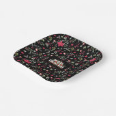 Elegante grüne Blätter und Rote Holly Berries Pappteller (Gewinkelt)