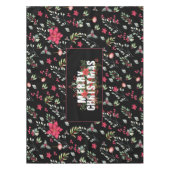 Elegante grüne Blätter und Rote Holly Berries Tischdecke (Vorderseite)