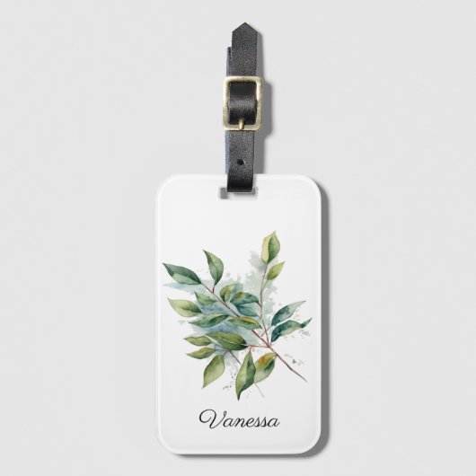 Elegante grüne Blattfarbe, kundenspezifisch Gepäckanhänger (Vorderseite Vertikal)