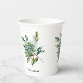 Elegante grüne Blattfarbe, kundenspezifisch Pappbecher