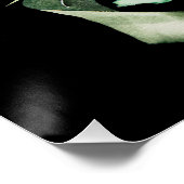 Elegante grüne Blattfarbe, schwarzer Hintergrund Poster (Ecke)